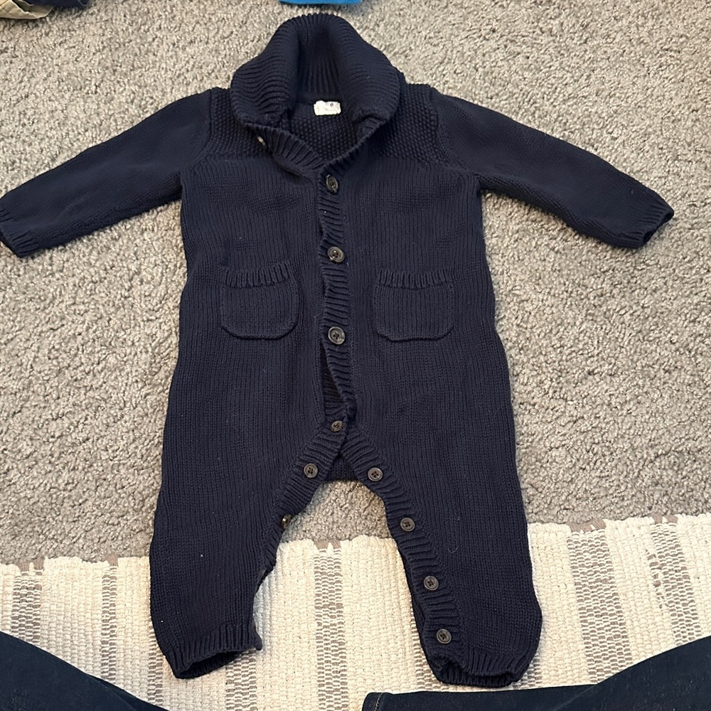 GAP Dark Blue Knit Baby Footie